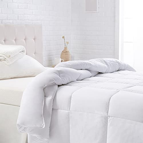 Amazon Basics Down Alternative Bedding Comforter Duvet Insert - Full / Queen, White, All-Season