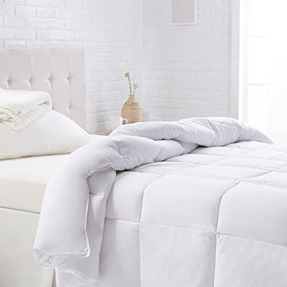 Amazon Basics Down Alternative Bedding Comforter Duvet Insert, King, White, Light