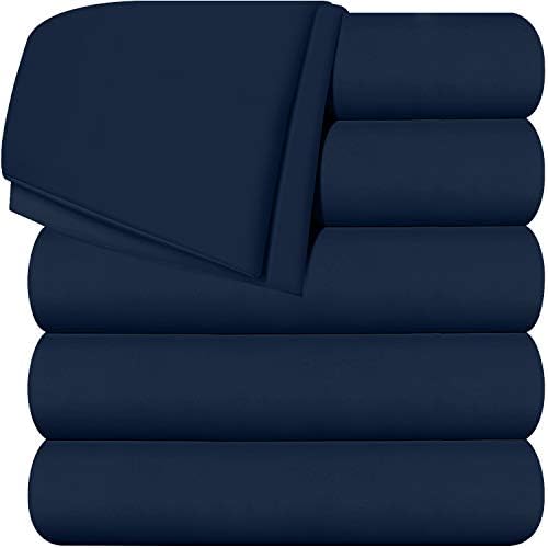  Utopia Bedding Flat Sheets - Pack Of 6 - Soft Brushed Microfiber Fabric - Shrinkage & Fade Resistant Top Sheets - Easy Care (Twin, White)
