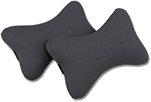  Tianmei 2PCS LMT Cartoon Styling Car Headrest Protect Neck Pillow Cute Fashion Travel Rest Pillow Cushion Pad (LMT - Gray Color 1 Pair)