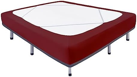  Biscaynebay Decorative Box Spring Cover Queen Size, Ivory Luxurious Jersey Knitting Stretchy Wrap Around 4 Sides Bed Skirt For Home/Hotels, Easy Fit Wrinkle Free Machine Washable