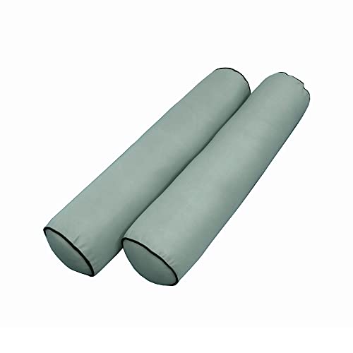  MH GLOBAL |SLIPCOVER ONLY|S5 Outdoor Daybed Mattress Bolster Pillow Cushion Covers Contrast Pipe Trim Queen AD002
