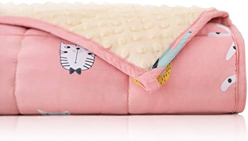  Uttermara Weighted Blanket 3 Lbs For Kids, Ultra Cozy Minky Fleece And Cotton Sided With Cartoon Patterns, Reversible Heavy Blanket Great For Calming And Sleeping, 36x48 Inches, Blue Car World