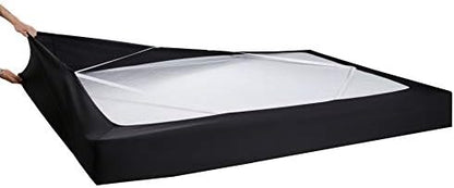  Box Spring Cover - Snug 4 Way Elastic Wrap Around Jersey Knit Alternative For Bed Skirt, Ultra Soft, Wrinkle Free, Queen, Gray
