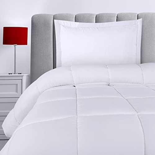  Queen Comforter Set With 2 Pillow Shams - Bedding Comforter Sets - Down Alternative White Comforter - Soft And Comfortable - Machine Washable
