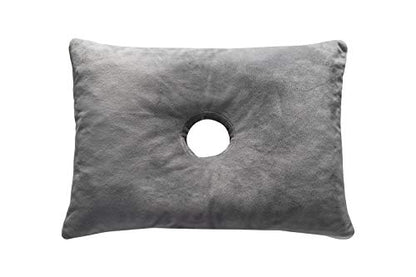  Ear Piercing Protection - Ear Pillow With Ear Hole For Sleeping With Sore Ear Pain - Support Earplugs For Sleep - Memory Foam Pillow With Holes For Chondrodermatitis CNH (20 X 14 X 3 Inches - Grey)