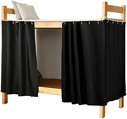  Full Size Bottom Bunk Bed Blackout Curtains For Full For Men Women Teen Boys, Black, 2 Panels