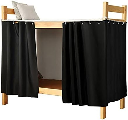 Full Size Bottom Bunk Bed Blackout Curtains For Full For Men Women Teen Boys, Black, 2 Panels