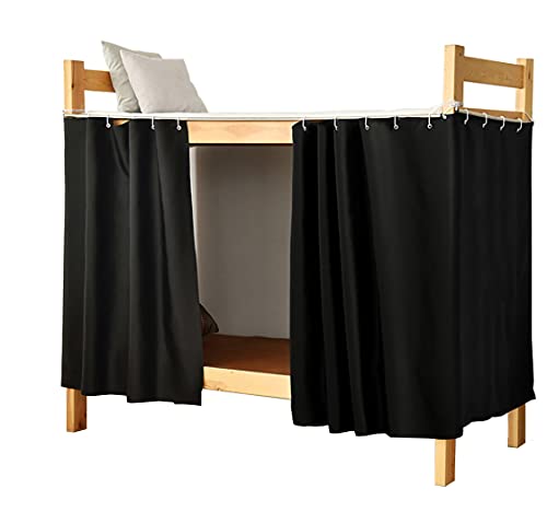  Full Size Bottom Bunk Bed Blackout Curtains For Full For Men Women Teen Boys, Black, 2 Panels