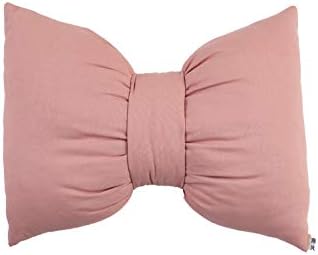  Peacewish Hand Made Pure Color Cotton Bow Pillow Car Neck Pillow Sofa Office Waist Pillow Detachable Wash Pillow (S, Wine Red)