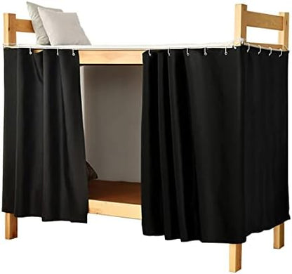  Full Size Bottom Bunk Bed Blackout Curtains For Full For Men Women Teen Boys, Black, 2 Panels