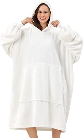  Oversized Blanket Hoodie For Adults - Extra Long Wearable Sweatshirt With Giant Sleeve, Hood And Pocket