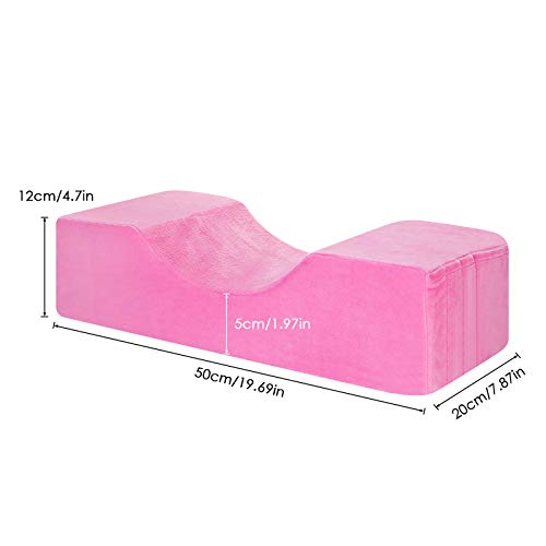  Yissone Eyelash Extension Pillow U-Shape Neck Support Ergonomic Curve Headrest Protecting Cushion For Beauty Salon Makeup Sleeping Travel Pink