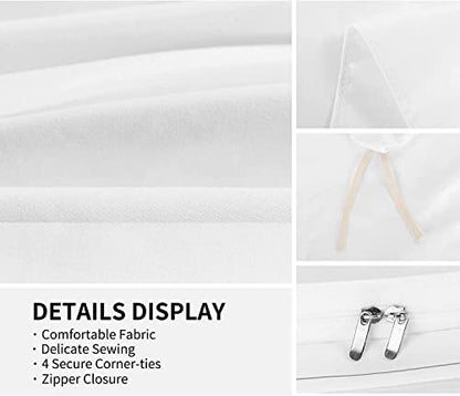  GRANKER 3 Piece Bed Set White Wolf In The Light For All Season, Men/Women Bedroom Hotel Dormitory Guest Room53x79in/135cmX200cm