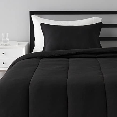  Amazon Basics Reversible Comforter Set, Twin / Twin XL, Blue Harbor Stripes, Microfiber, Ultra-Soft