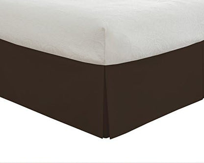 Lux Ux Hotel Microfiber Tailored Style Bed Skirt With Classic 14 Inch Drop Length, Queen, White