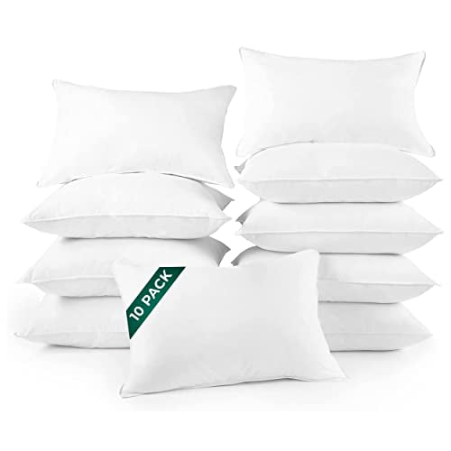 Ownlite 10 Pack Hotel Style Hypoallergenic Down Alternative Pillow – Soft/Medium Density – Jumbo Size, 20 X 28 – Sham Stuffer