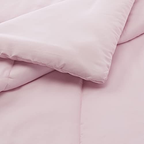  Amazon Basics Kid's Comforter Set - Soft, Easy-Wash Microfiber - Twin, Light Pink
