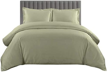  Sheetsnthings Solid 600-Thread-Count, 100-Percent Cotton King-California King Duvet Cover Set With Buttons Enclosure, Chocolate