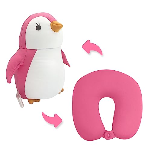  BelkVilo 3-7 Y/O Kids, Travel Pillow Kids, Neck Pillow Kids, Kid Travel Neck Pillow,Neck Pillow,Travelling Pillow Pink, Penguin PillowTravel, Kid Travell, Travel Pillow Girl, Penguin Plush
