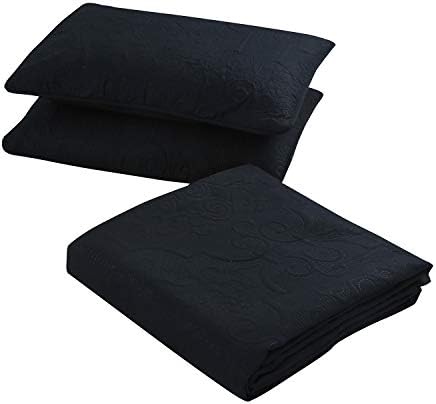  Bedding Haus 3pc Oversize Bedspread Bed Coverlet Set With Shams - Solid Color, Lightweight, Soft Bed Cover - EMA (King/Cal-King, Spa Blue)