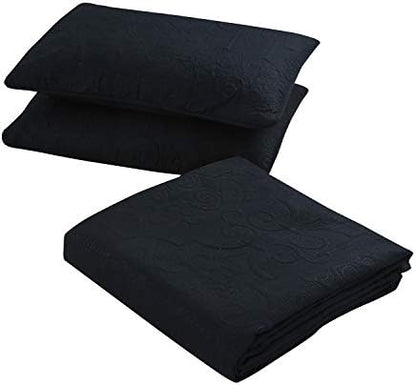  Bedding Haus 3pc Oversize Bedspread Bed Coverlet Set With Shams - Solid Color, Lightweight, Soft Bed Cover - EMA (King/Cal-King, Spa Blue)