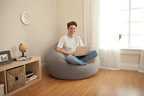 Intex Inflatable Contoured Corduroy Beanless Bag Lounge Chair, Gray (2 Pack)