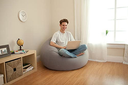 Intex Inflatable Contoured Corduroy Beanless Bag Lounge Chair, Gray (2 Pack)