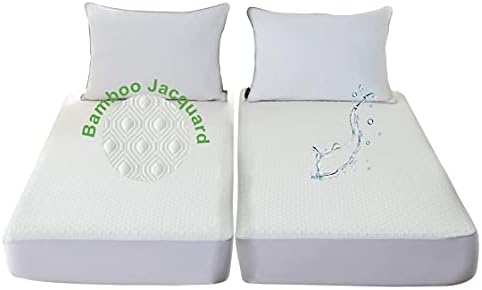  Bamboo Cooling Split King Mattress Protector For Adjustable Bed Waterproof Soft Breathable Fitted Matress Cover Pad