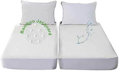  Bamboo Cooling Split King Mattress Protector For Adjustable Bed Waterproof Soft Breathable Fitted Matress Cover Pad