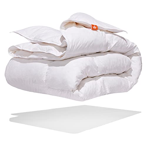  . - All Season White Goose Feather Duvet Comforter Twin Size - 233 TC Shell 100% Cotton - Oeko TEX Certified