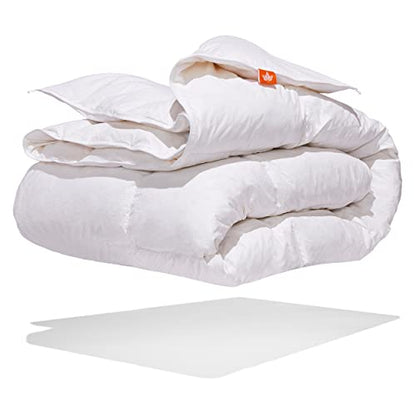  . - All Season White Goose Feather Duvet Comforter Twin Size - 233 TC Shell 100% Cotton - Oeko TEX Certified