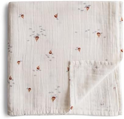  Mushie Muslin Baby Swaddle Blanket | 100% Organic Cotton (Sun)