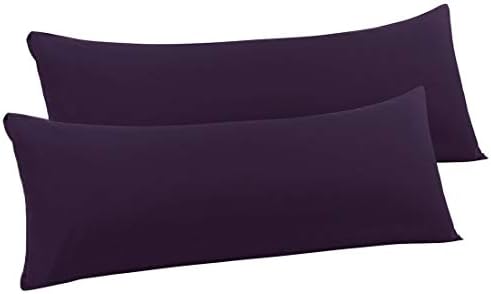  PiccoCasa 2 Packs Body Pillow Case, 110 GSM Brushed Microfiber Pillowcases No Zipper, Soft Full Body Pillow Covers For Long Pillows Body(20"x54") Snow White
