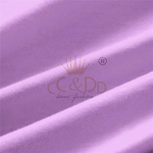  CC&DD HOME FASHION 2 Piece Fitted Sheet, Velvety Brushed Microfiber, Twin, Lavender