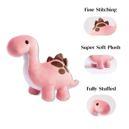  BHALOOZ Pink Cute Soft Dinosaur Stuffed Animal Plush Toy - Pillow Plushies For Children, Kids, Girls, Boys - Cuddly Kawaii Dino For Christmas, Birthdays, Party - ARLO