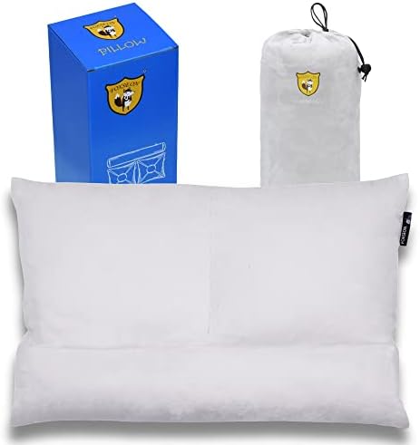  FOXSEON Camping Pillow - Travel Pillow, Pillowcase Wraps A Cylindrical Pillow And Two Square Pillows, Support Neck Pillow For Sleeping And Traveling (Gray)