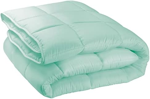  MDesign Twin All-Season Down Alternative Comforter - Quilted Duvet Insert Or Stand-Alone Comforter - Plush Microfiber Fill, Box Stitched - Machine Washable - Gray