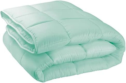  MDesign Twin All-Season Down Alternative Comforter - Quilted Duvet Insert Or Stand-Alone Comforter - Plush Microfiber Fill, Box Stitched - Machine Washable - Gray