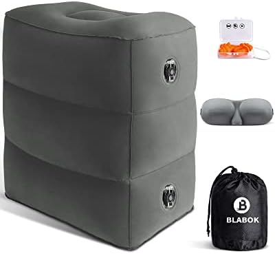  Inflatable Foot Rest Pillow For Air Travel, Airplane FootPillow Adjustable Height Travel Foot Rest Pillow Kids Bed,Portable Foot Rest Pillow For Kids & Adults On Plane,Car,Train,Office 2Pack (Grey2)
