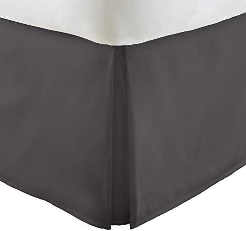  EH-BEDSKIRT-KING-GRAY Home Collection Pleated Bed Skirt, King, Gray