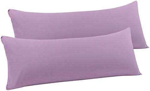  PiccoCasa 2 Packs Body Pillow Case, 110 GSM Brushed Microfiber Pillowcases No Zipper, Soft Full Body Pillow Covers For Long Pillows Body(20"x54") Snow White