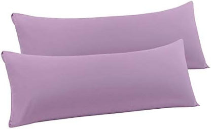  PiccoCasa 2 Packs Body Pillow Case, 110 GSM Brushed Microfiber Pillowcases No Zipper, Soft Full Body Pillow Covers For Long Pillows Body(20"x54") Snow White