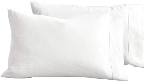  Linen Pillow Covers Set Of 2, Pure Natural French Linen Pillow Case, Standard, 20x30 Inches, Blush Pink