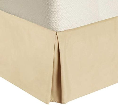  Solid 300 Thread Count, 100-Percent Cotton Full Pleated Tailored With 15-Inch Drop And Split Corners Bed Skirt, Taupe