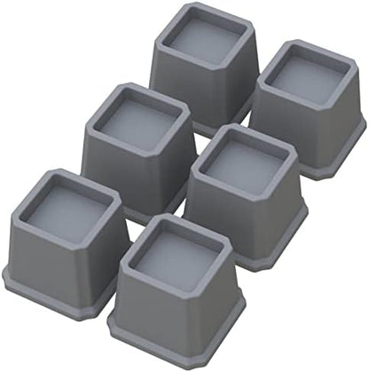  Whynonap Bed Risers 2 Inch Heavy Duty Bed Elevators, Set Of 6 Lifts Up 2000 Lbs Furniture Riser For Sofa And Table, Black