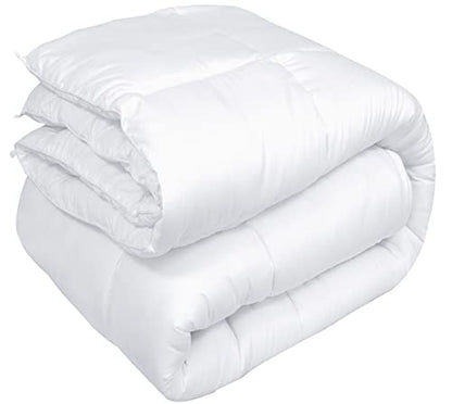  Oakias Comforter Queen White – Premium 350 GSM 3D Fillings Duvet Insert Box Design – Quilted Down Alternative Comforter With 8 Corner Side Duvet Loops – Machine Washable