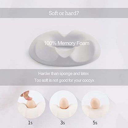  LittleJimmy Donut Pillow, Large Seat Cushion For Relief Tailbone Pain, Hemmoroid Treatment, Bed Sores, Prostate, Coccyx, Sciatica, Pregnancy, Postpartum, Ergonomic Design (Velour Cover For Male)