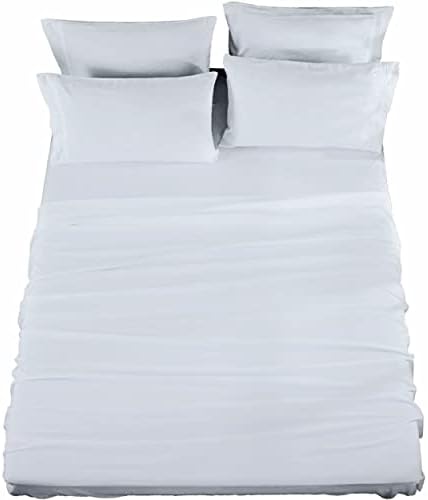  Hotel Essentials 4 Piece Sheet Set, Microfiber, Light Blue, Full Sheet Set