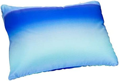  FABSKIY Squishy Neck Microbead Throw Pillow With Removable Cover, 16 And 12Inches Soft Travel Body Bed Pillow Bead Pillow For Kids Adult Chair Sleeping Car Seat (Ocean Blue)
